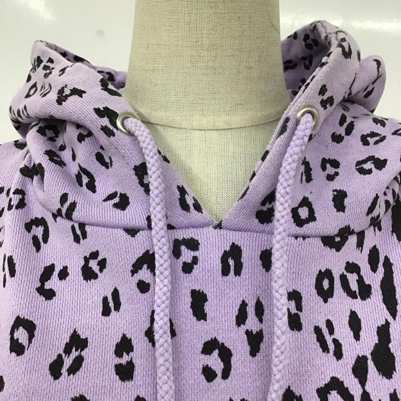 エックスガール X-girl パーカー 長袖 05194214 LEOPARDSWEATHOODIE 長袖パーカー プルオーバー 2 ヒョウ柄・レオパード柄 紫 / パープル / レディース USED 古着 中古 10110237