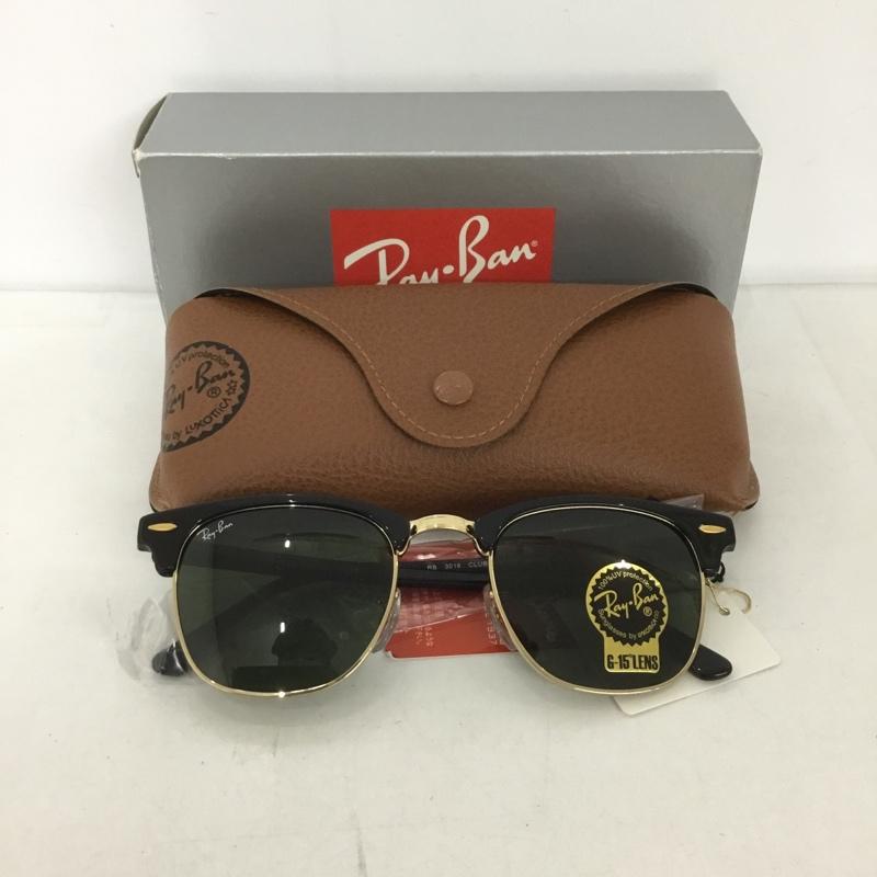 レイバン Ray-Ban めがね・サングラス サングラス RB3016 CLUBMASTER CLASSIC カラーレンズ 箱有 無地 黒 / ブラック / X 金 / ゴールド / メンズ USED 古着 中古 10126459