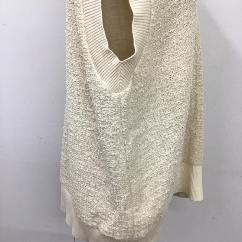ザラ ZARA ベスト ベスト 7563 042 712 Vネック M 無地 アイボリー / アイボリー / レディース USED 古着 中古 10117684
