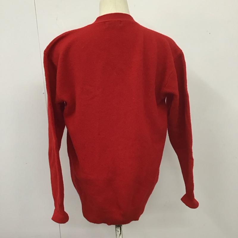 ラルフローレン RALPHLAUREN カーディガン 長袖 長袖ニットカーディガン 前ボタン ノーカラー M 無地 赤 / レッド / レディース USED 古着 中古 10126943