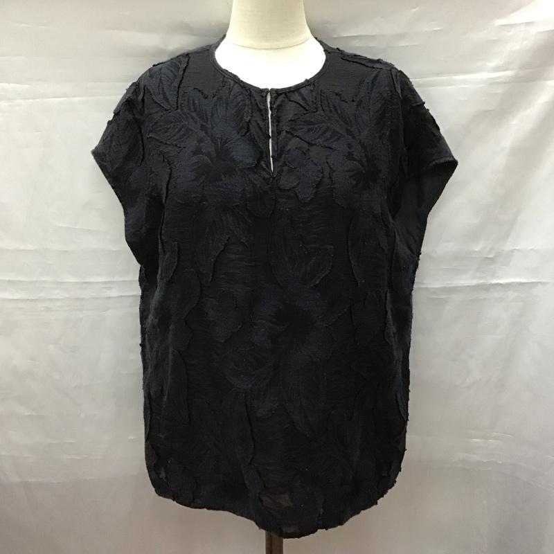ユナイテッドアローズ UNITED ARROWS カットソー 半袖 1516-162-4459 カットジャカード 総柄 黒 / ブラック / レディース USED 古着 中古 10115852