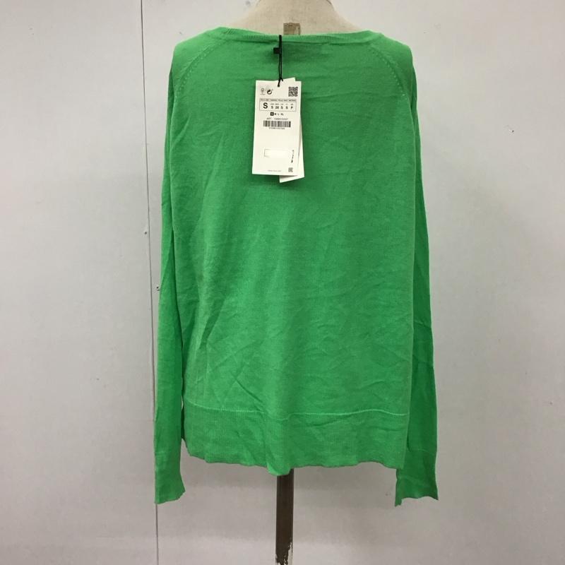 ザラ ZARA ニット、セーター 長袖 長袖ニットカットソー ニット セーター クルーネックニット S 無地 緑 / グリーン /  レディース USED 古着 中古 10112190