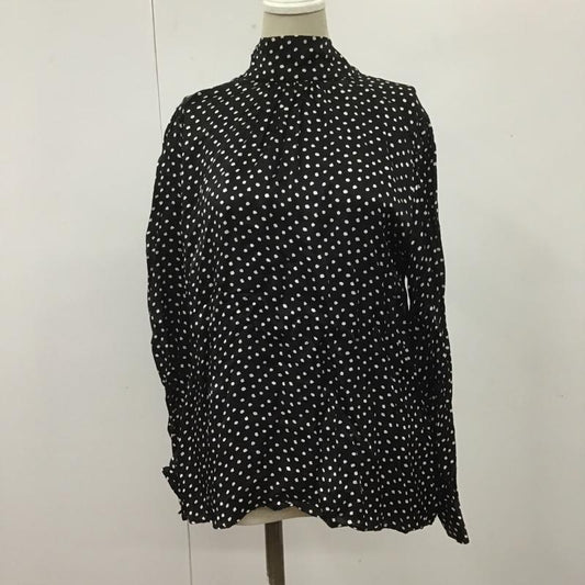 ザラ ZARA カットソー 長袖 スタンドネック バックリボン XS ドット 黒 / ブラック / X 白 / ホワイト /  レディース USED 古着 中古 10107147