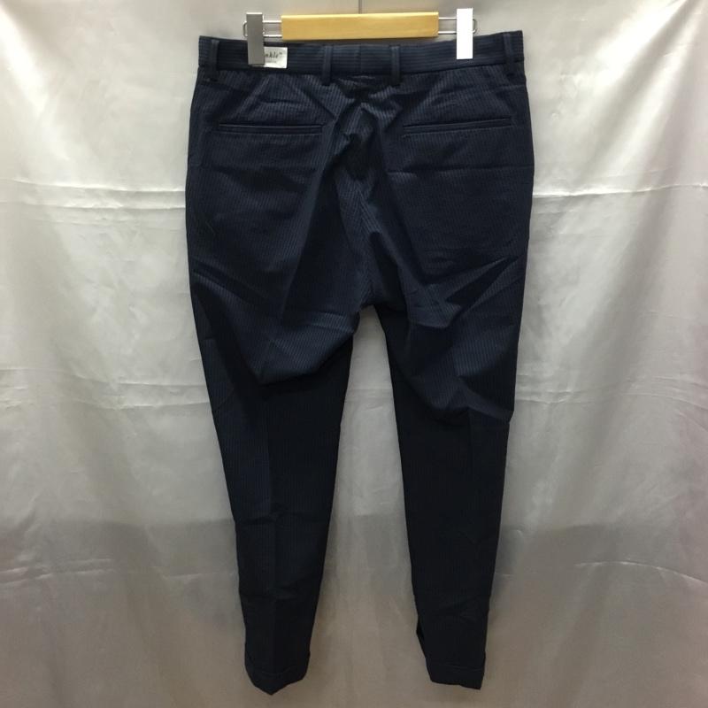 ビューティアンドユースユナイテッドアローズ BEAUTY&YOUTH UNITED ARROWS パンツ スラックス 1214-114-6332 ボトムス チェックパンツ スラックス センタータックパンツ L ストライプ 紺 / ネイビー / メンズ USED 古着 中古 10109419