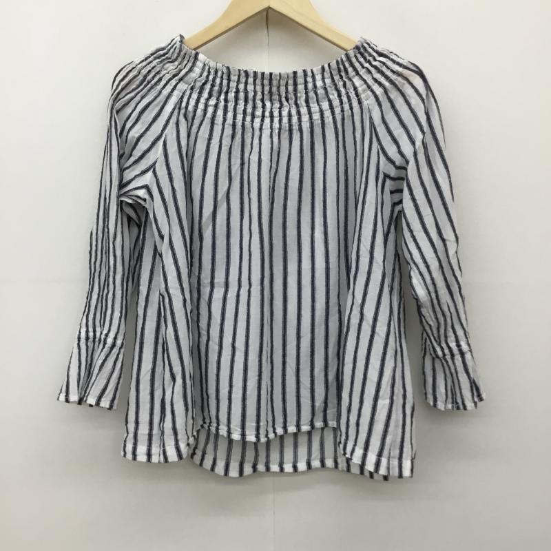 セポ cepo カットソー 七分袖 ストライプ 白 / ホワイト / X 紺 / ネイビー / レディース USED 古着 中古 10139616