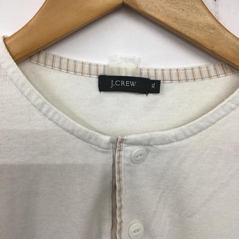 ジェイクルー J.CREW カットソー 半袖 半袖カットソー 無地Tシャツ ヘンリーネックカットソー XL 無地 白 / ホワイト / メンズ USED 古着 中古 10137820