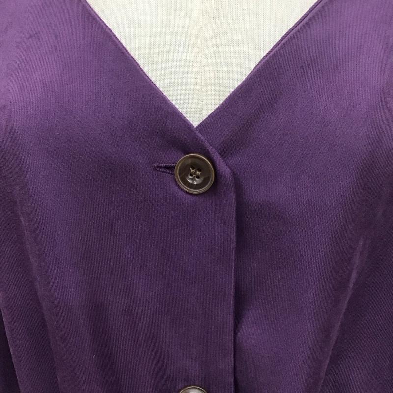 ダブルクローゼット w closet ワンピース ロングスカート 303874 Vネック ウエストドロストワンピース 長袖 無地 紫 / パープル / レディース USED 古着 中古 10112141