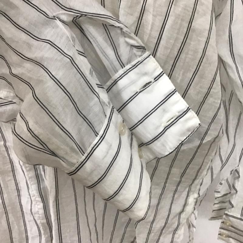 アメリカンホリック AMERICAN HOLIC シャツ、ブラウス 長袖 長袖シャツ カラーシャツ ポケットシャツ 長袖カットソー ストライプシャツ M ストライプ 白 / ホワイト / レディース USED 古着 中古 10117311