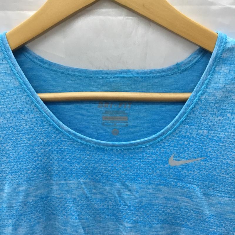 ナイキ NIKE カットソー 半袖 半袖カットソー プリントTシャツ クルーネックカットソー スポーツウェア M ロゴ、文字 青 / ブルー / レディース USED 古着 中古 10113325