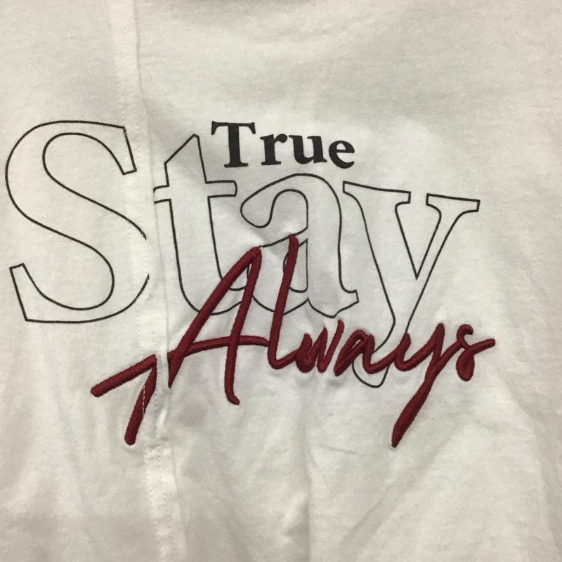 ローリーズファーム LOWRYS FARM Tシャツ 長袖 FREE プリント X 刺繍 白 / ホワイト / レディース USED 古着 中古 10133139