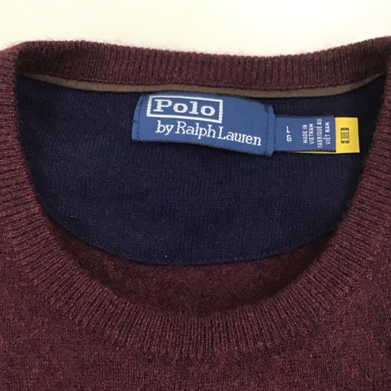 ポロバイラルフローレン Polo by RALPH LAUREN ニット、セーター 長袖 710876714006 クルーネック ウール L ワンポイント えんじ / ワインレッド / メンズ USED 古着 中古 10112395