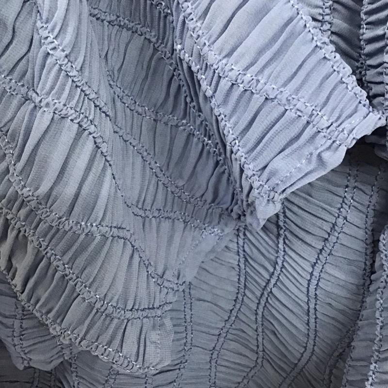 スライ SLY カットソー 長袖 030FSY30-1290 DUMPLING LACY TOPS FREE 無地 青 / ブルー / レディース USED 古着 中古 10130633
