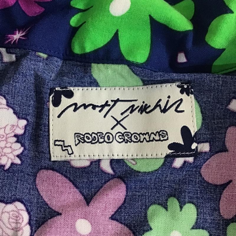 ロデオクラウンズ Rodeo Crowns シャツ、ブラウス 半袖 420fsa01-042m MATTFLOWERシャツ 半袖シャツ アロハシャツ プリントシャツ FREE プリント 紺 / ネイビー / レディース USED 古着 中古 10105922