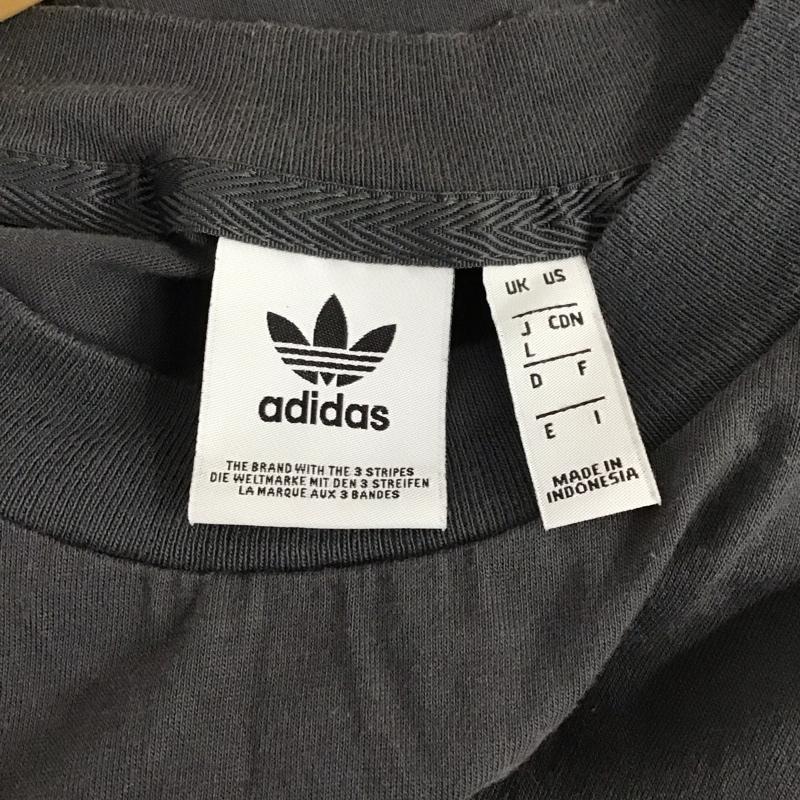 アディダス adidas Tシャツ 半袖 du9983 ボーイフレンドTシャツ 半袖カットソー プリントTシャツ L ロゴ、文字 灰 / グレー / レディース USED 古着 中古 10128747