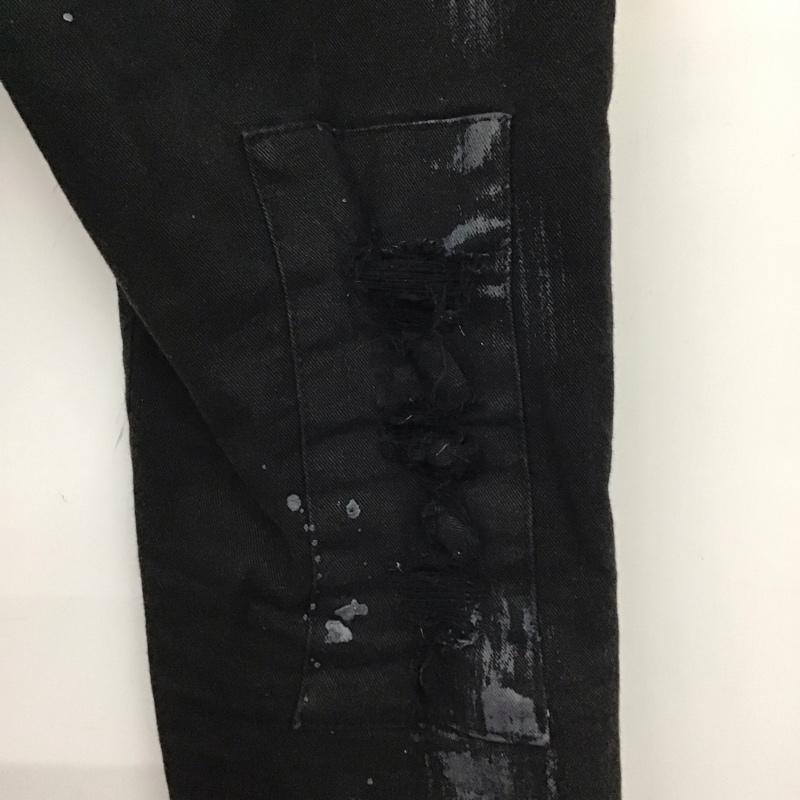 ダンケシェーン DANKE SCHON パンツ デニム、ジーンズ デニムパンツ スリムパンツ ストレッチパンツ ジーンズ プリント 黒 / ブラック / メンズ USED 古着 中古 10118243