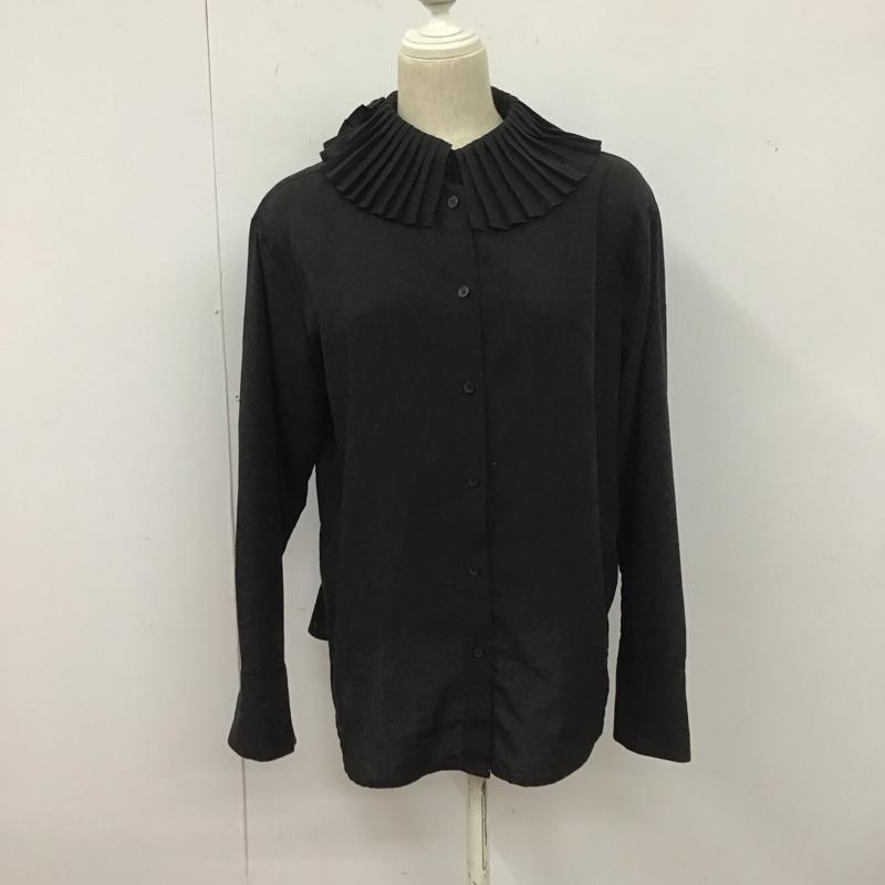レイビームス Ray BEAMS シャツ、ブラウス 長袖 長袖シャツ 無地シャツ フリルカラーシャツ 無地 黒 / ブラック / レディース USED 古着 中古 10127399