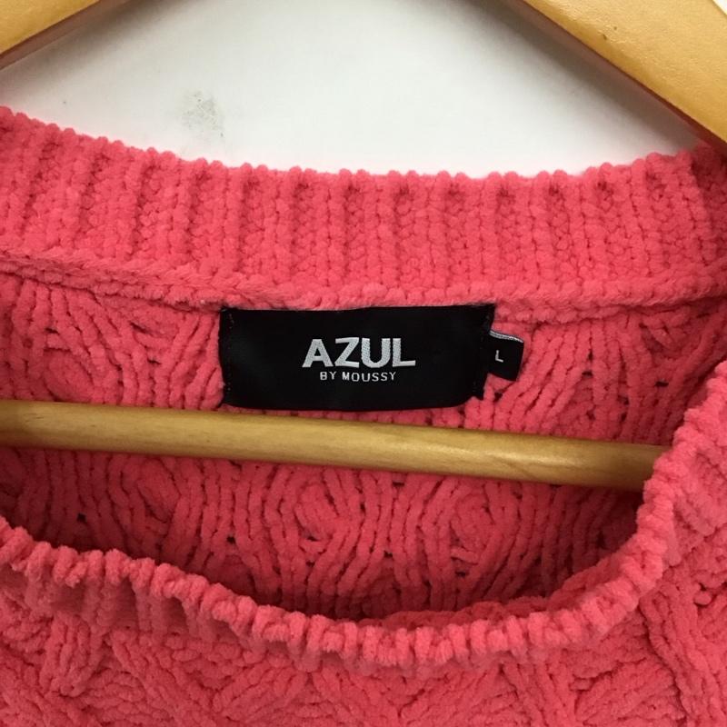 アズールバイマウジー AZUL BY MOUSSY ニット、セーター 長袖 251eab70-089i CHENILLE CABLE PULLOVER L 無地 桃 / ピンク / メンズ USED 古着 中古 10120174