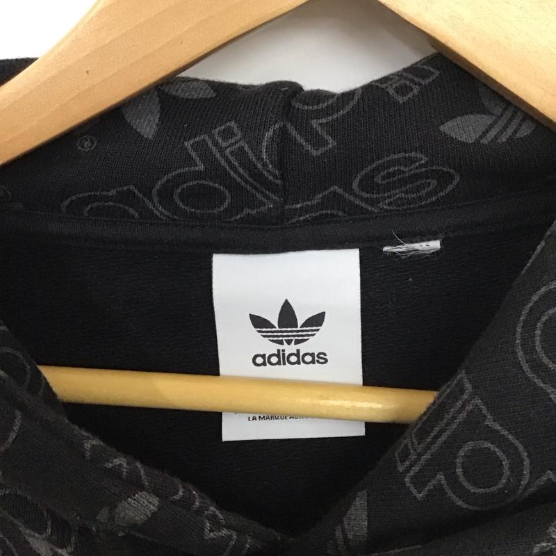 アディダス adidas パーカー 長袖 ed7049 パーカーフーディー プルオーバーパーカー スウェット プリント 黒 / ブラック / メンズ USED 古着 中古 10131249