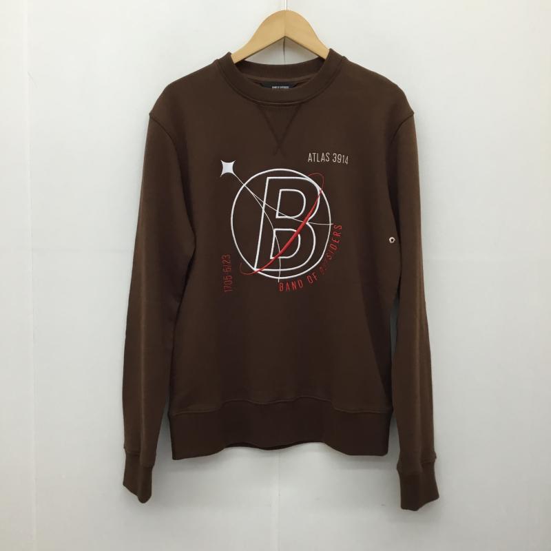 バンドオブアウトサイダーズ Band of Outsiders トレーナー 長袖 スウェット M 刺繍 茶 / ブラウン / X 白 / ホワイト / X 赤 / レッド / メンズ USED 古着 中古 10139146
