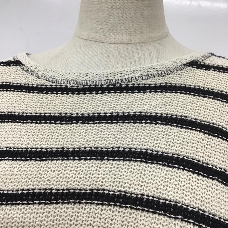 ザラ ZARA ニット、セーター 長袖 1165 118 104 サマーニット S ボーダー柄 黒 / ブラック / X アイボリー / アイボリー /  レディース USED 古着 中古 10113499