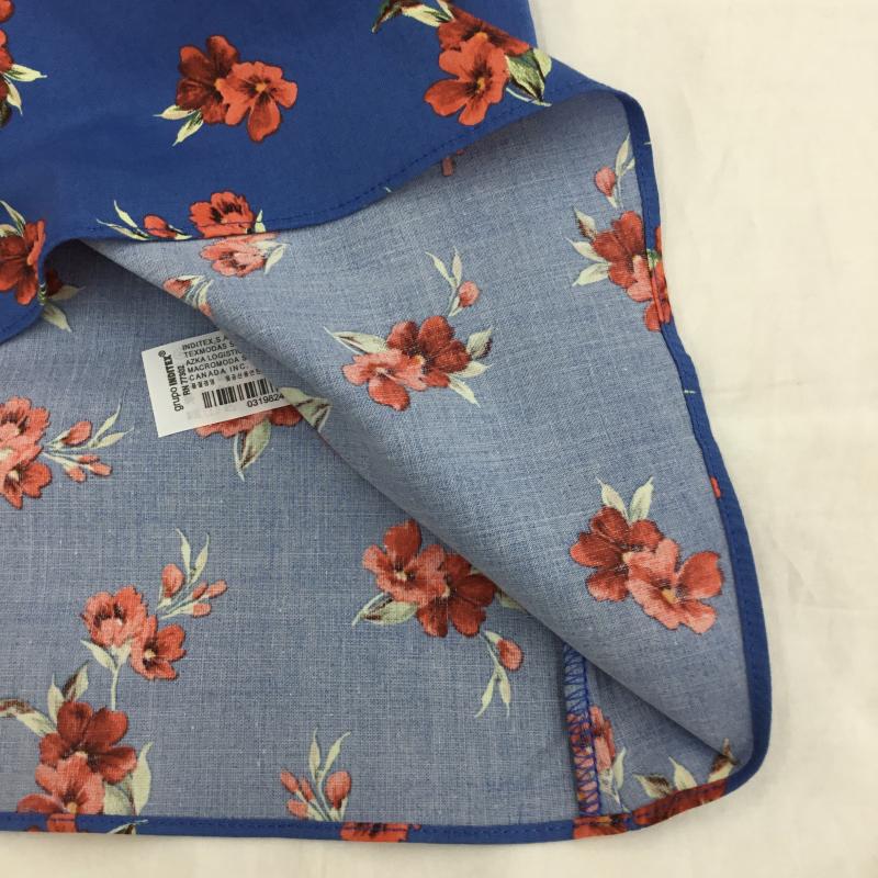 ザラ ZARA ワンピース ひざ丈スカート XS 花柄 青 / ブルー / レディース USED 古着 中古 10134146