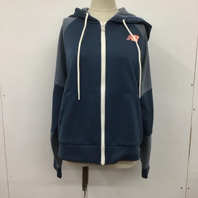 ニューバランス New Balance パーカー 長袖 AWJ01183 フルジップパーカー L ロゴ、文字 紺 / ネイビー / レディース USED 古着 中古 10108145