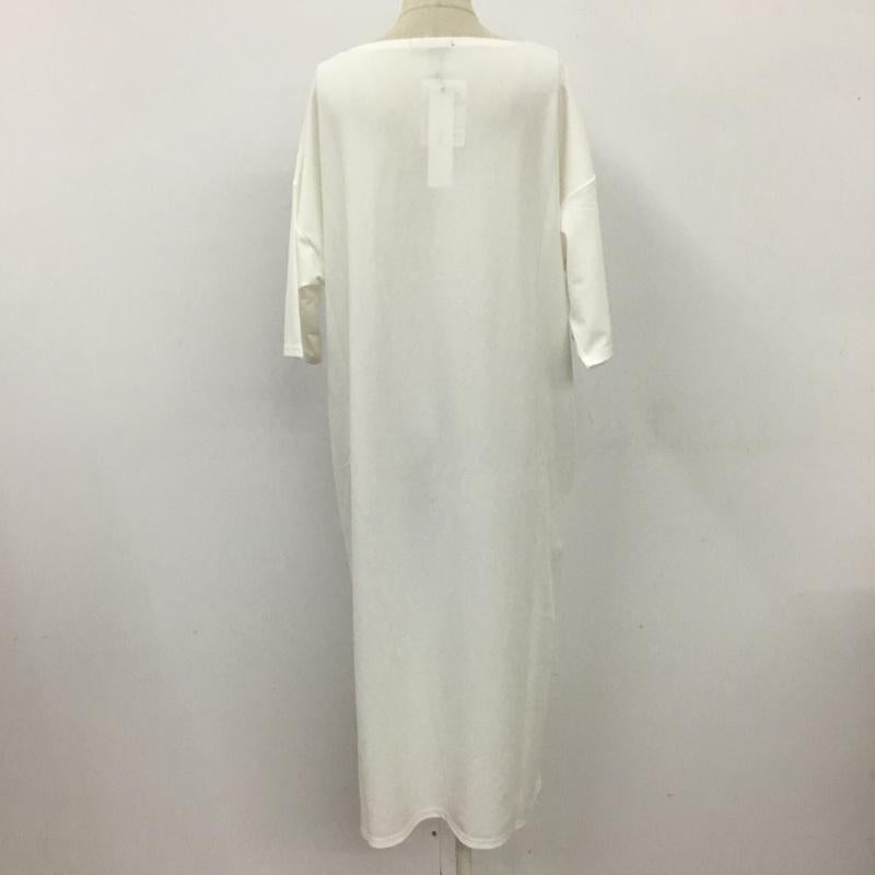 ローフ loaf カットソー 半袖 595006-440T スナップスリットロングTシャツ 半袖カットソー 変型 ロングカットソー 無地 白 / ホワイト / レディース USED 古着 中古 10110027