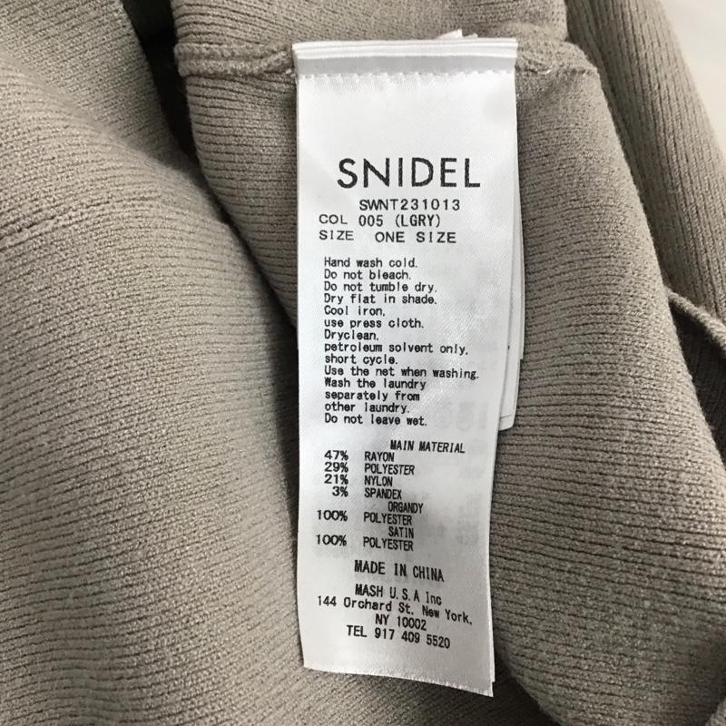 スナイデル SNIDEL カットソー 長袖 swnt231013 シアーフリルカラーニットプルオーバー 長袖カットソー 無地 灰 / グレー / メンズ USED 古着 中古 10120105