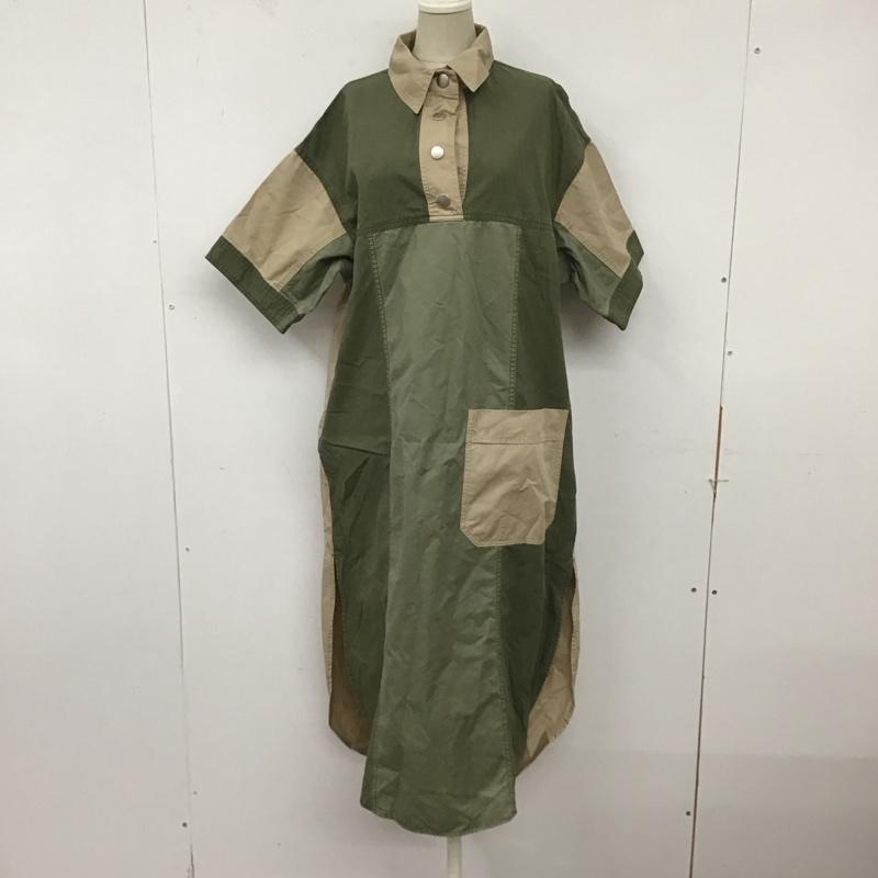 ザラ ZARA ワンピース ロングスカート 半袖ロングワンピース シャツワンピース ロングスカート S 無地 カーキ / カーキ / X ベージュ / ベージュ / レディース USED 古着 中古 10124124