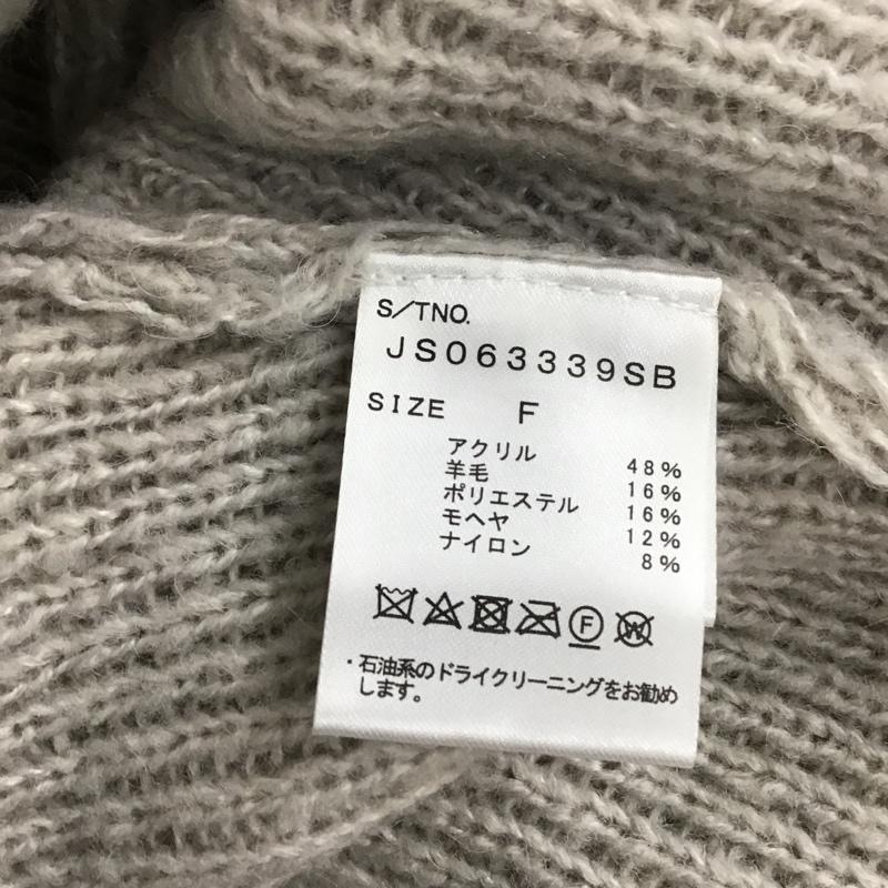ジーナシス JEANASIS ニット、セーター 長袖 モヘアニットシャギーニット キーネックニット 長袖ニットカットソー FREE 無地 灰 / グレー / レディース USED 古着 中古 10103809