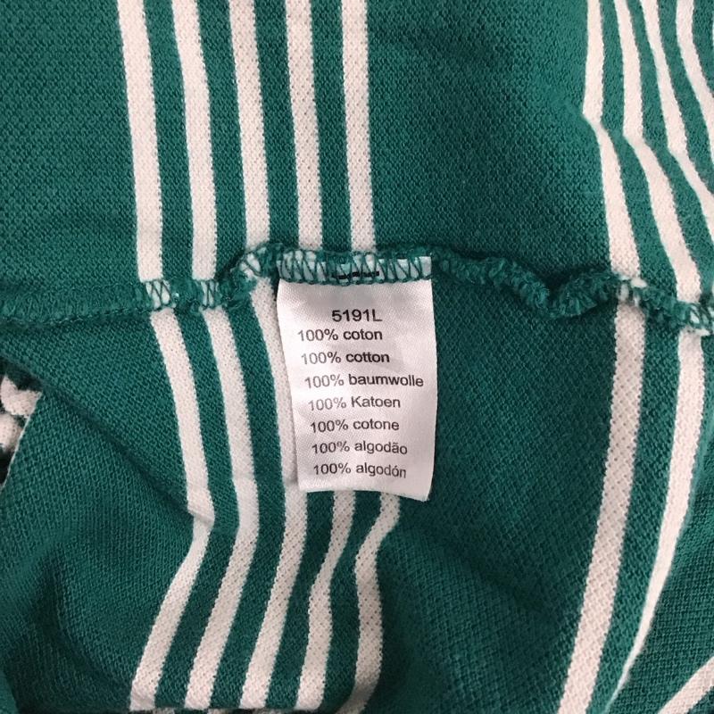 ラコステ LACOSTE ポロシャツ 半袖 半袖ポロシャツ カラーシャツ 半袖カットソー 8 ボーダー柄 白 / ホワイト / X 緑 / グリーン / メンズ USED 古着 中古 10124644