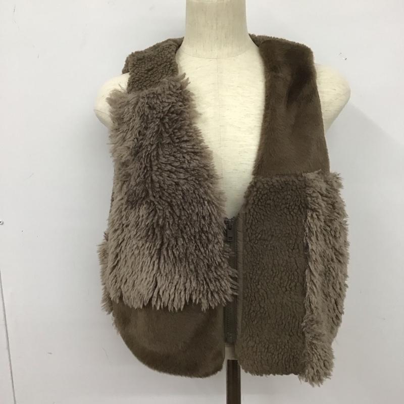 ニコアンド niko and... ベスト ベスト ジップアップベスト ノースリーブ 前開き 無地 茶 / ブラウン / レディース USED 古着 中古 10125964