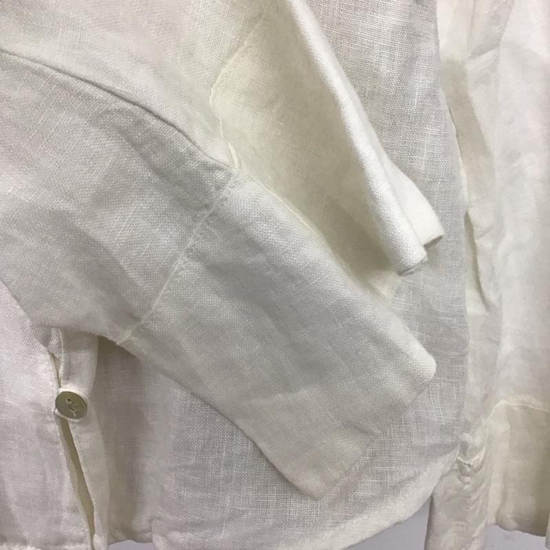 ザラ ZARA シャツ、ブラウス 長袖 リネン スキッパー S 無地 白 / ホワイト / レディース USED 古着 中古 10116229