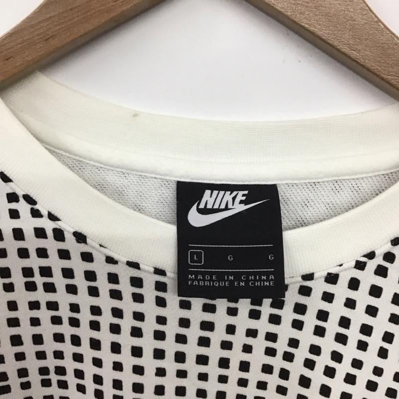 ナイキ NIKE トレーナー 長袖 da0066-100 トレーナー プルオーバースウェット スポーツウェア L ロゴ、文字 白 / ホワイト / X 黒 / ブラック / メンズ USED 古着 中古 10132378