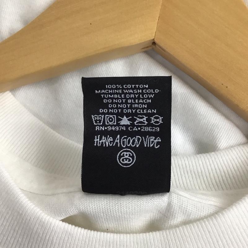 ステューシー STUSSY Tシャツ 半袖 半袖カットソー プリントTシャツ クルーネックカットソー M プリント 白 / ホワイト / メンズ USED 古着 中古 10134057
