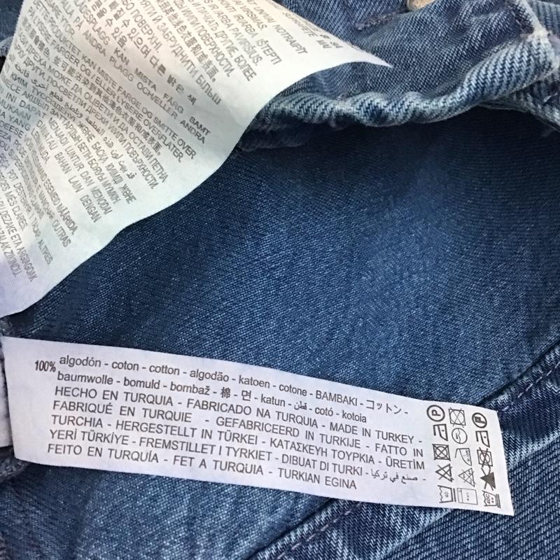 ザラ ZARA ジャケット、上着 ジャケット、ブレザー 6688 002 409 クロップド丈 丸襟 デニムジャケット M 無地 青 / ブルー / レディース USED 古着 中古 10109707