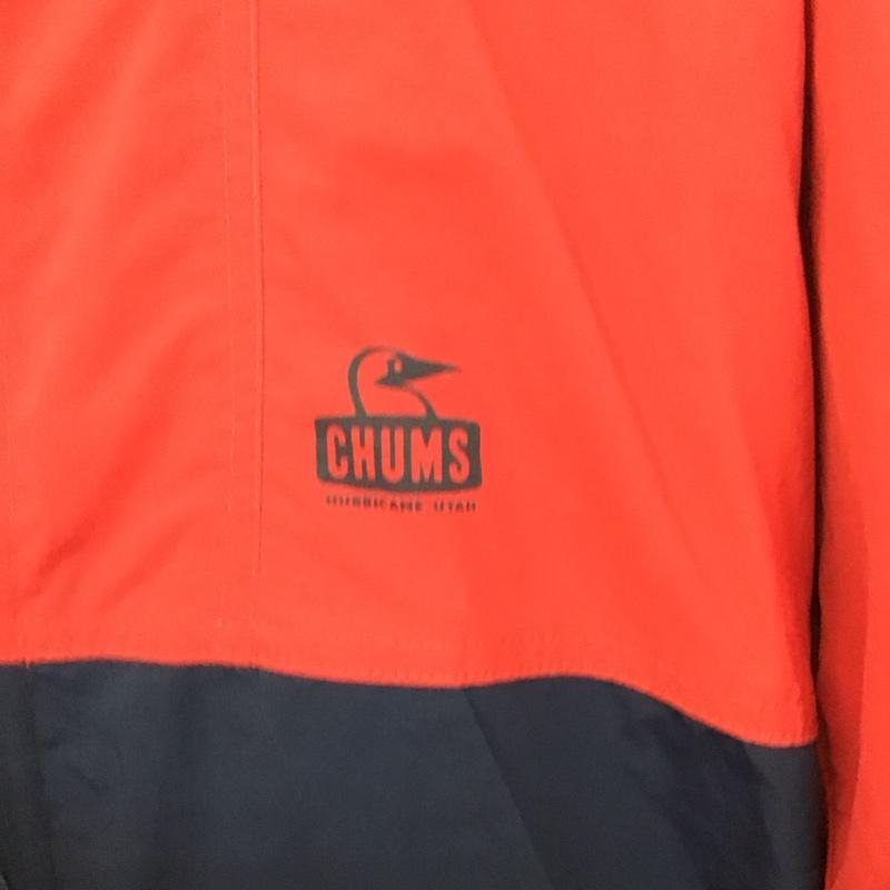 チャムス CHUMS ジャケット、上着 ジャンパー、ブルゾン ch04-1195 パーカーキャンプフィールドフーディー ジップアップパーカー L ロゴ、文字 紺 / ネイビー / X 赤 / レッド / メンズ USED 古着 中古 10133242