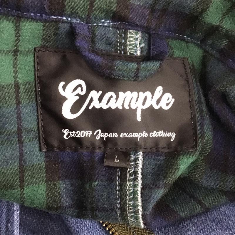イグザンプル EXAMPLE コート コート一般 DENIM MOD COAT ライトオンス チェック L ワンポイント 青 / ブルー / メンズ USED 古着 中古 10106925
