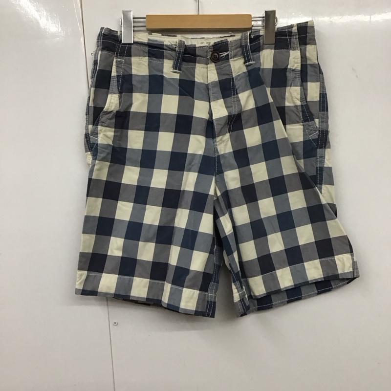 アバクロンビーアンドフィッチ ABERCROMBIE&FITCH パンツ ショートパンツ ショートパンツ ハーフパンツ カジュアルパンツ 30インチ チェック 白 / ホワイト / X 水色 / ライトブルー / メンズ USED 古着 中古 10132004