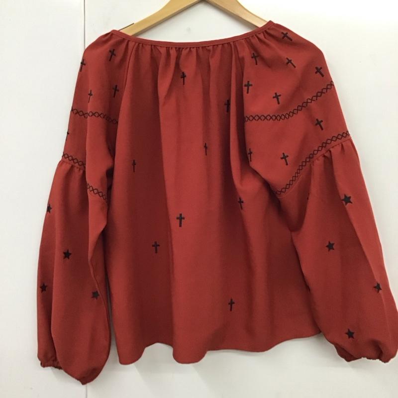 ワールドワイドラブ WORLD WIDE LOVE! カットソー 長袖 1 刺繍 赤 / レッド / レディース USED 古着 中古 10120190