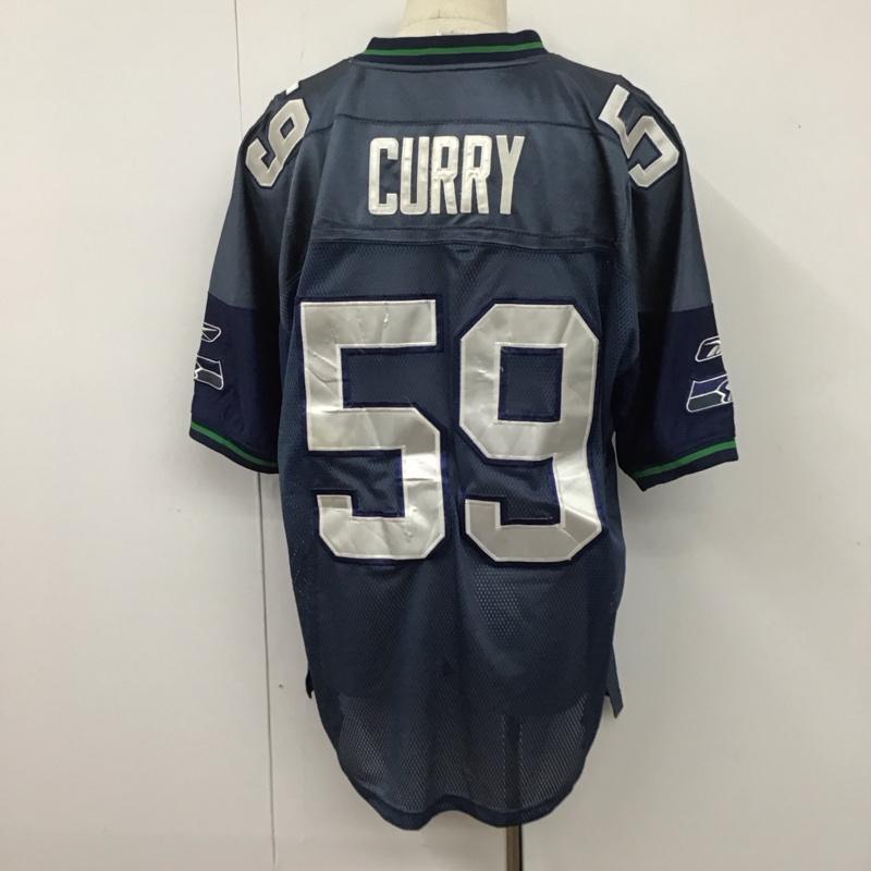 リーボック Reebok カットソー 半袖 R700A NFL SEAHAWKS メッシュ ロゴ、文字 紺 / ネイビー / メンズ USED 古着 中古 10107922