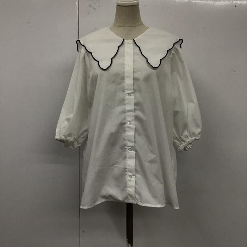 エヘカソポ ehka sopo シャツ、ブラウス 半袖 FREE 無地 白 / ホワイト / レディース USED 古着 中古 10121274