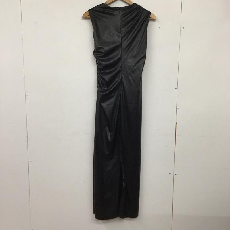 ザラ ZARA ワンピース ロングスカート ノースリーブタイトワンピース フェイクレザーワンピース S 無地 黒 / ブラック / レディース USED 古着 中古 10137573