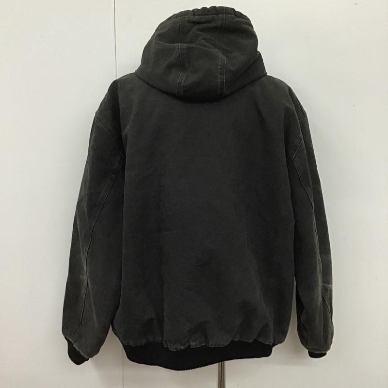 カーハート Carhartt ジャケット、上着 ジャンパー、ブルゾン ジップアップジャケット ジャンパー アウター パーカー XXL ロゴ、文字 黒 / ブラック / メンズ USED 古着 中古 10105608