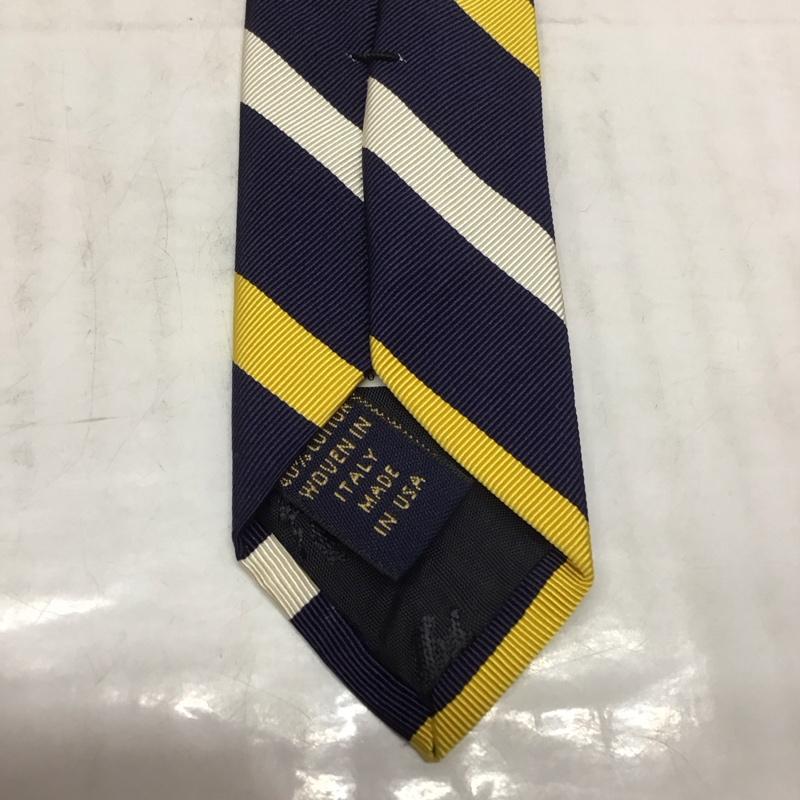 ブルックスブラザーズ BROOKS BROTHERS ネクタイ ネクタイ コットン シルク USA製 ストライプ 紺 / ネイビー / X 黄 / イエロー / X 白 / ホワイト / メンズ USED 古着 中古 10113403