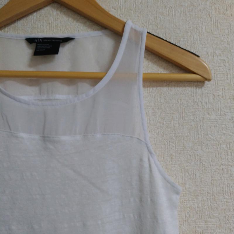 アルマーニエクスチェンジ A/X ARMANIEXCHANGE タンクトップ タンクトップ XS 無地 X ワンポイント 白 / ホワイト / レディース USED 古着 中古 10014948