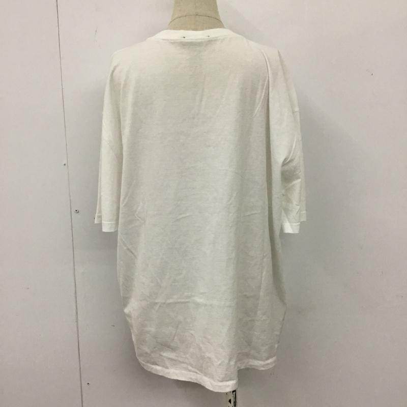 ザラ ZARA Tシャツ 半袖 0264 454 250 胸ポケット クルーネック M ロゴ、文字 白 / ホワイト / レディース USED 古着 中古 10107031