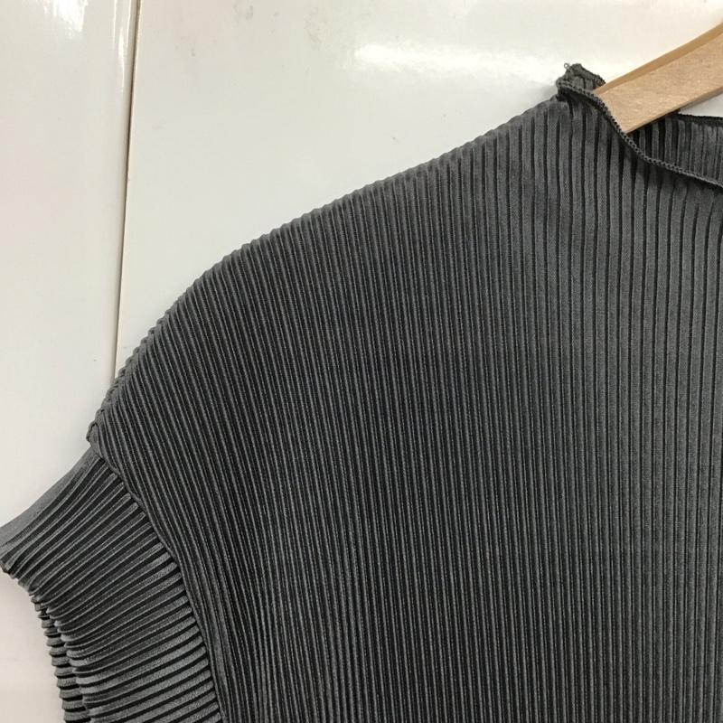 ザラ ZARA カットソー 半袖 1131 409 407 プリーツ フレンチスリーブ M 無地 灰 / グレー / レディース USED 古着 中古 10131316