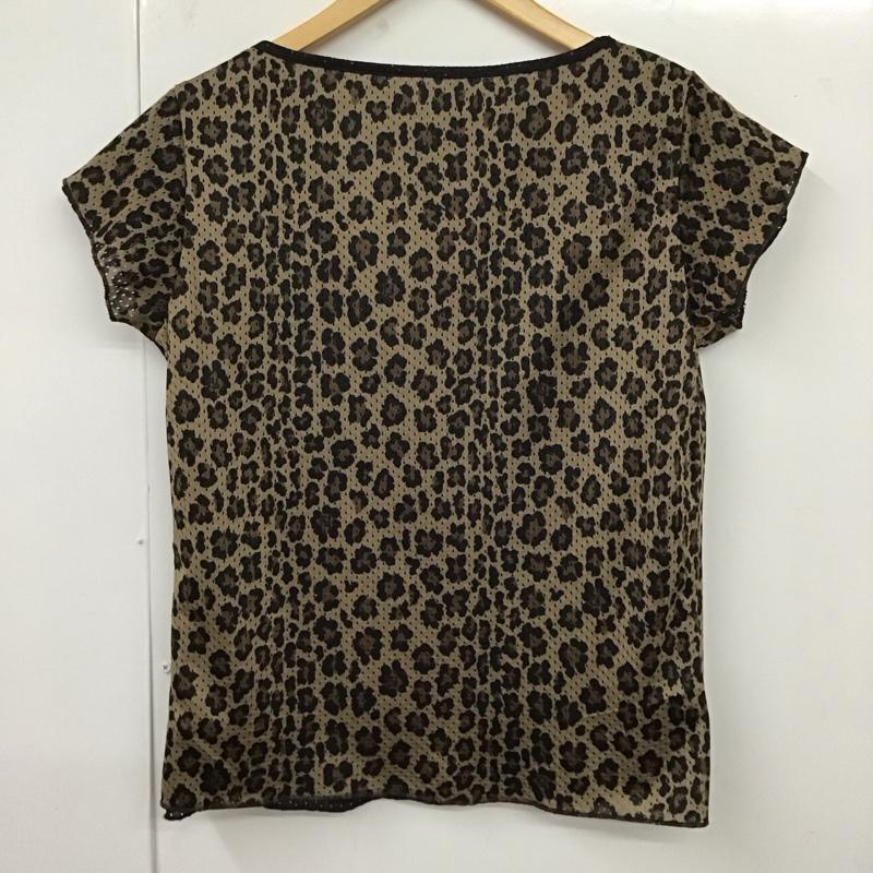 フェンディ FENDI カットソー 半袖 半袖カットソー プリントTシャツ クルーネックカットソー 90s リバーシブル 42 ヒョウ柄・レオパード柄 黒 / ブラック / レディース USED 古着 中古 10129747