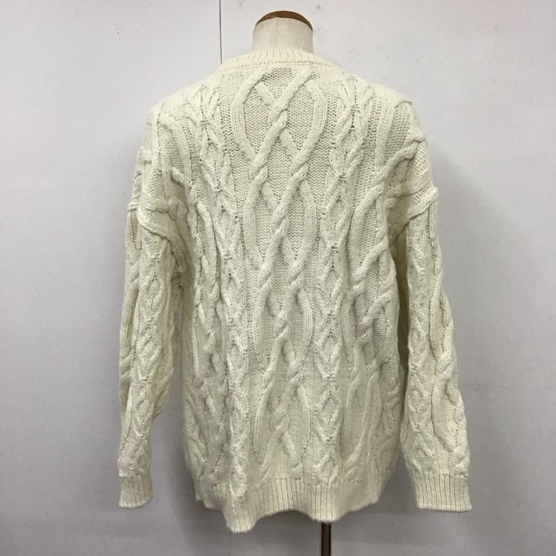 ジーユー GU ニット、セーター 長袖 351-338473 UNDERCOVER ケーブルニットサイドジップ 長袖ニット セーター XL 総柄 白 / ホワイト / メンズ USED 古着 中古 10119497